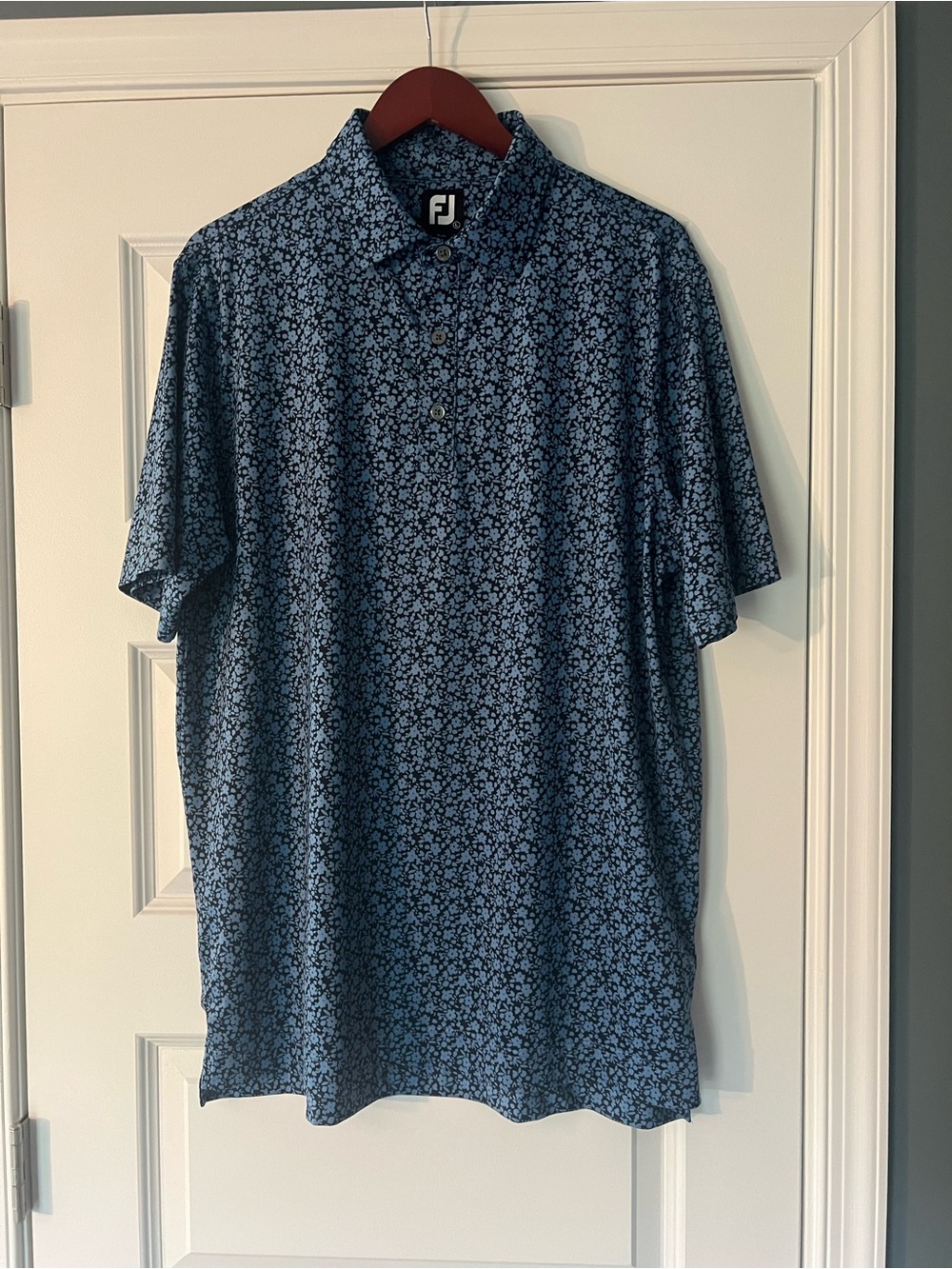 FootJoy Navy and Light Blue Floral Golf Polo